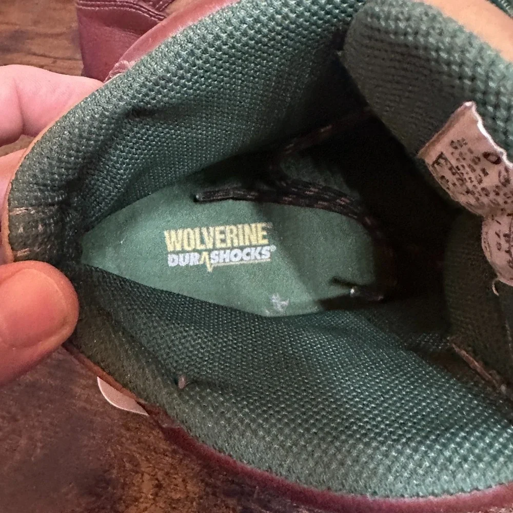 Wolverine DuraShocks Work Boots Brown‎ Leather 03979 Vibram Mens 9.5 M Gorpcore